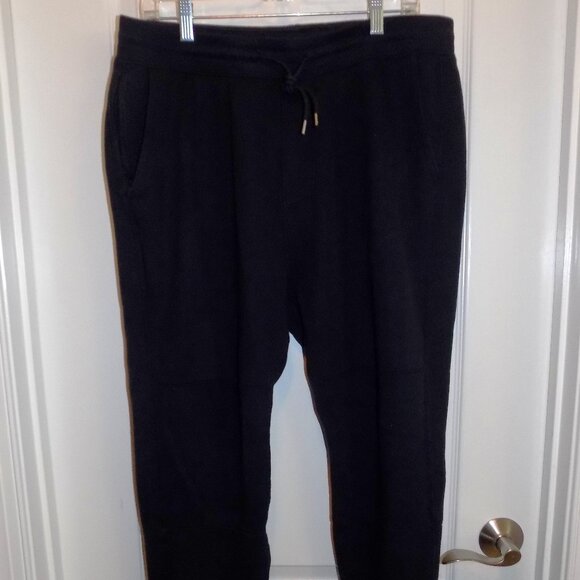 ABERCROMBIE FITCH Soft A&F Sweater Knit Fleece Joggers Mens Large Navy Blue - Picture 3 of 9